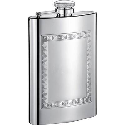 Visol Theseus Greek Design Stainless Steel Liquor Flask - 8 ounces
