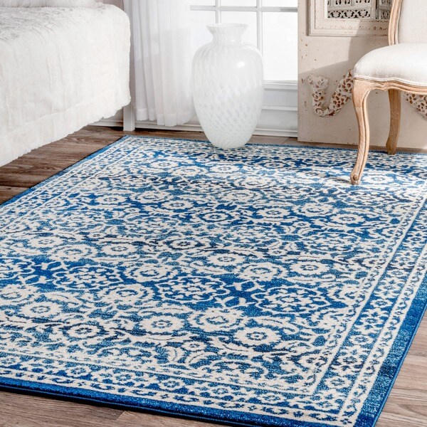 nuLOOM Traditional Persian Vintage Dark Blue Rug (4' x 6') Free