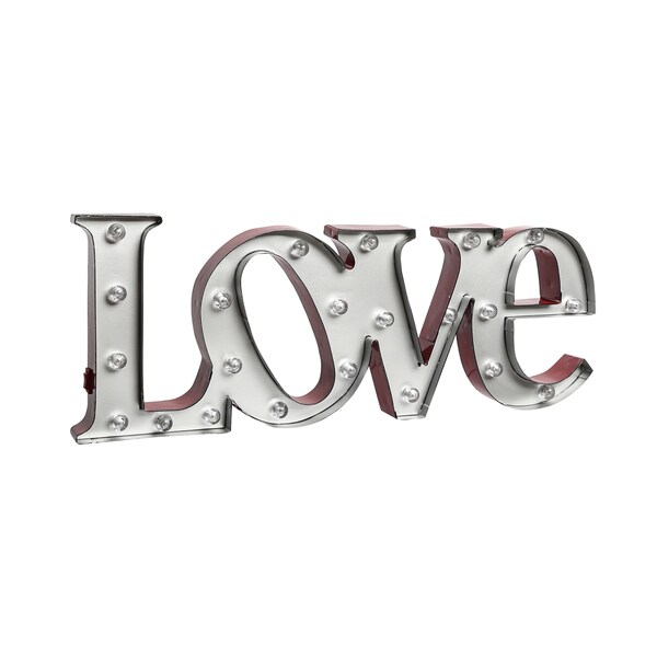 Shop Order Home Collection 7.5 inch Metal LED LOVE Marquee Sign - Free