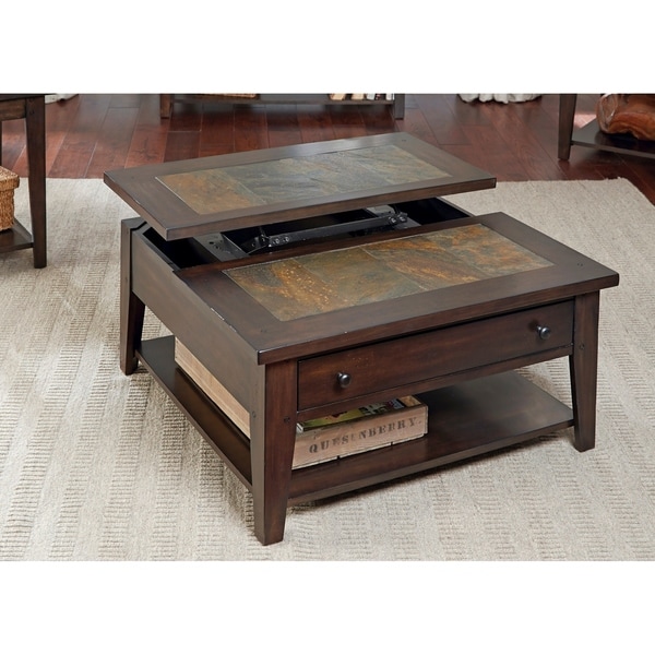 Liberty Hearthstone Dark Rustic Oak Lift Top Square Tail Liberty Hearthstone Dark Rustic Oak Lift Top Square Tail Table