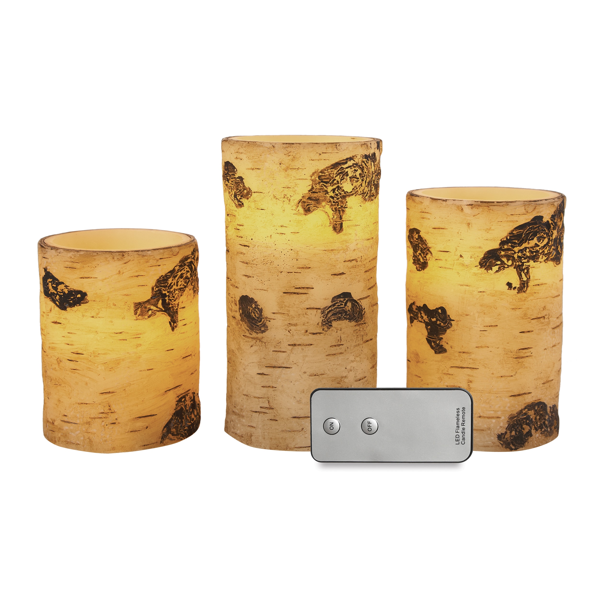 Shop Apothecary & Company 3Piece LED Candle Set With Remote Birch