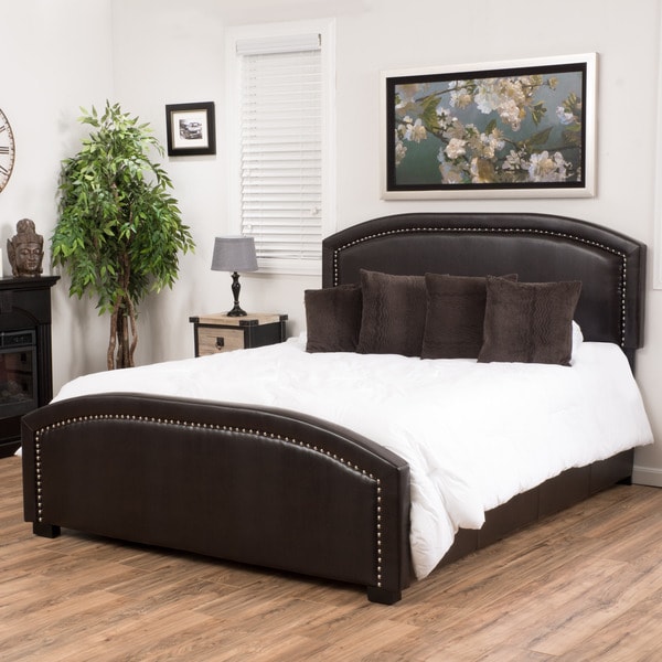 Christopher Knight Home Conor Upholstered Bonded Leather Bed Set