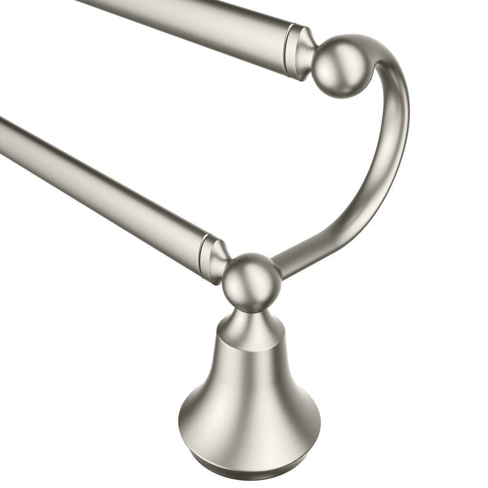 Moen Wynford Brushed Nickel Double Towel Bar Moen Wynford Brushed Nickel Double Towel Bar