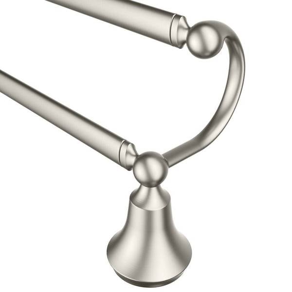 Shop Moen Wynford Brushed Nickel Double Towel Bar Free Shipping Today