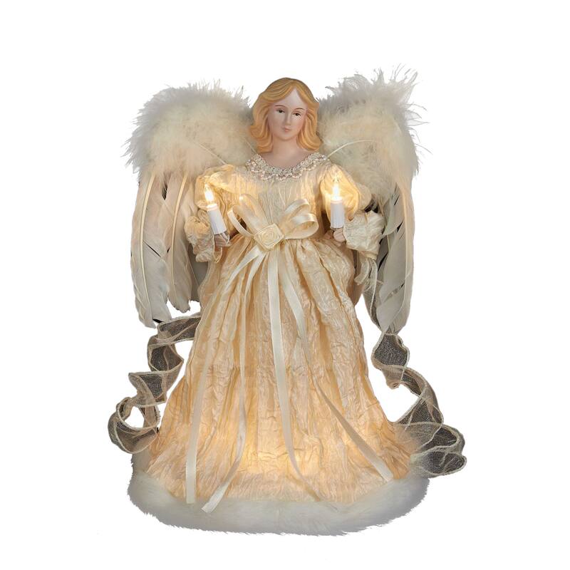 Kurt Adler UL 10-Light 12-Inch Ivory Angel Treetop