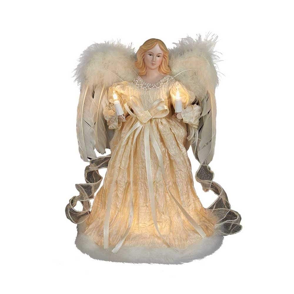 Kurt Adler UL 10-Light 12-Inch Ivory Angel Treetop