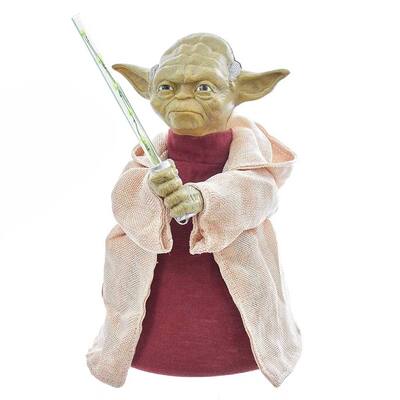 Kurt Adler 12-Inch Battery-Operated Star Wars Yoda with LED Light Saber Treetop