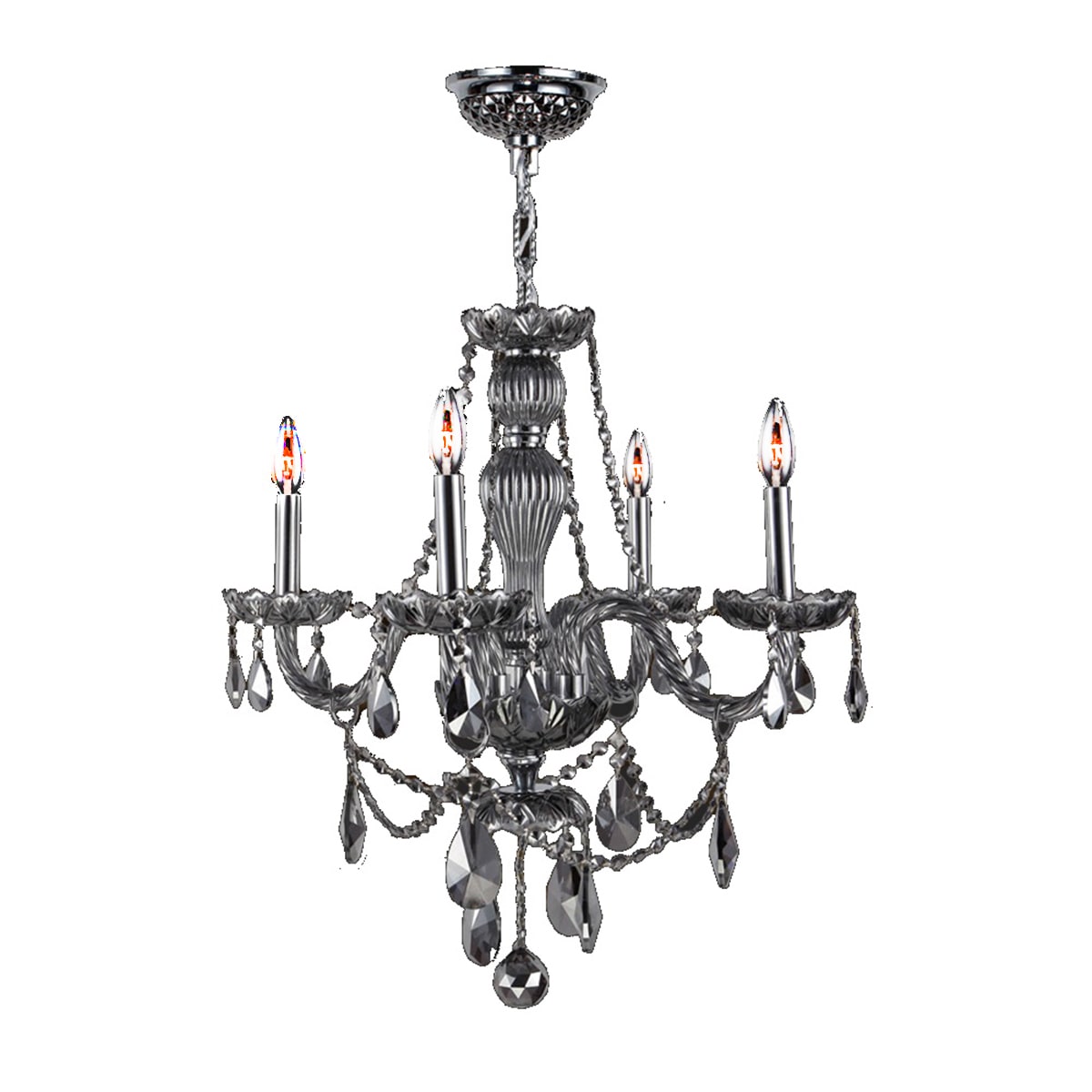 Venetian Italian Style 4-light Smoke Crystal 23 x 25-inch Chandelier (4 Light Chandelier) - Chandeliers For Bedrooms by Overstock.com