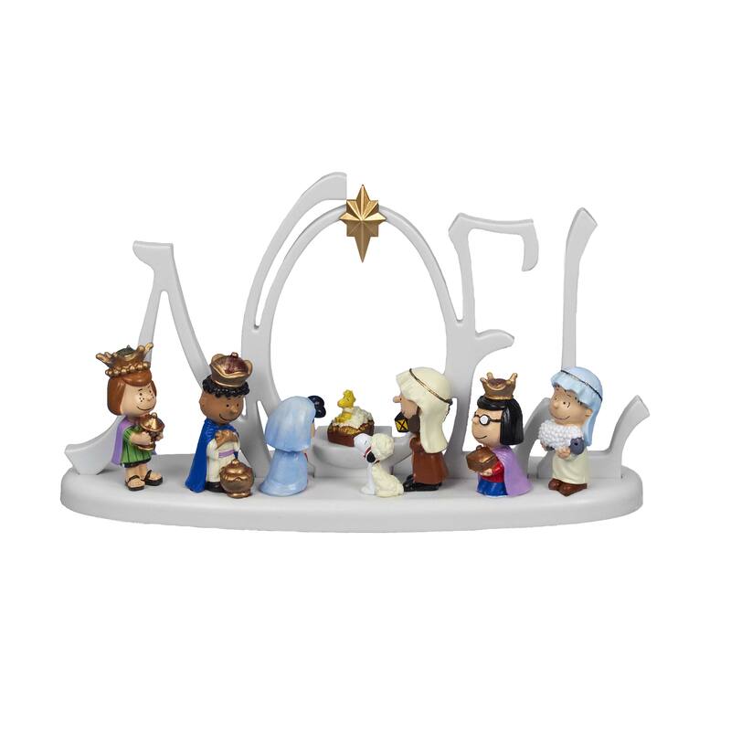 Kurt Adler 10-Inch Battery-Operated LED Peanuts Lighted Nativity Scene
