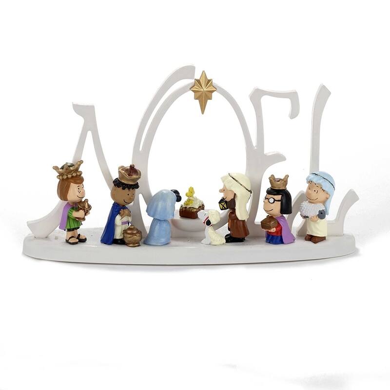 Kurt Adler 10-Inch Battery-Operated LED Peanuts Lighted Nativity Scene