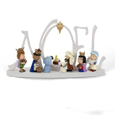 Kurt Adler 10-Inch Battery-Operated LED Peanuts Lighted Nativity Scene