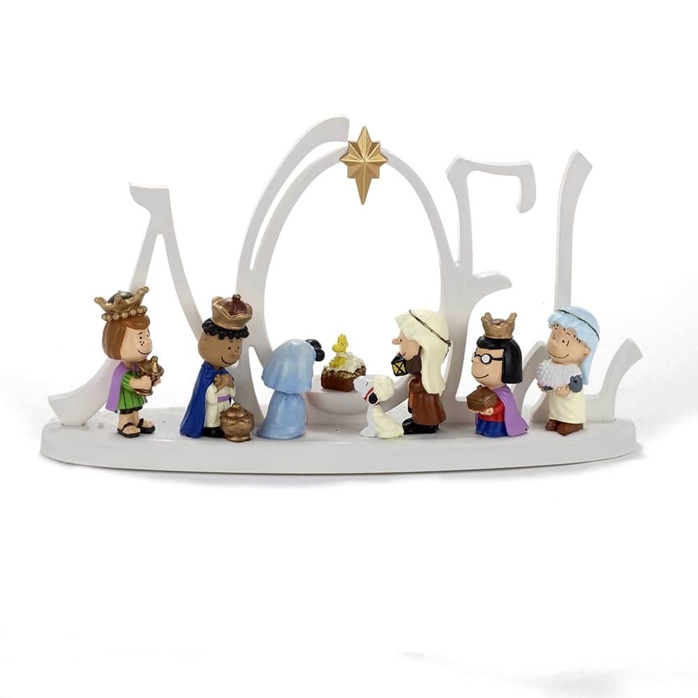Kurt Adler 10-Inch Battery-Operated LED Peanuts Lighted Nativity Scene