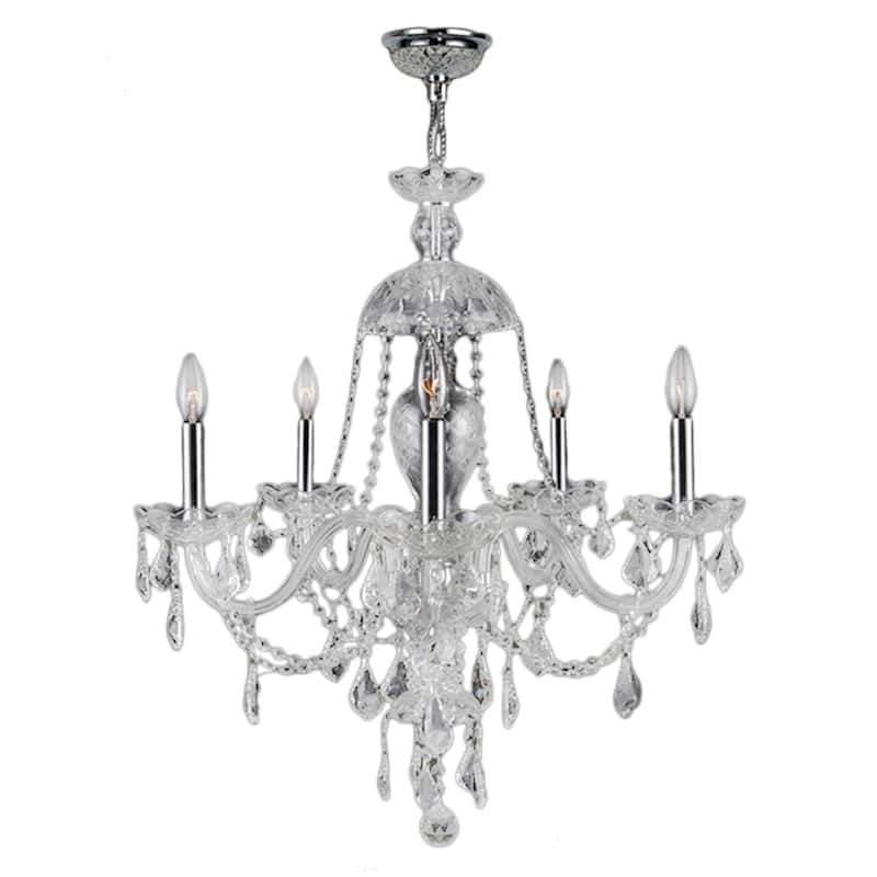 Venetian Collection 5-light Chrome Finish and Clear Crystal 25 x 28 ...
