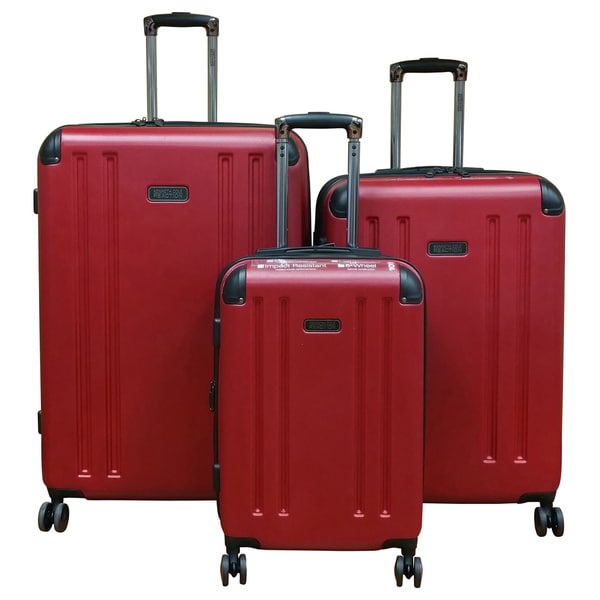 Kenneth Cole 8-Wheelin Red 3-piece Hardside Spinner Luggage Set - Free ...