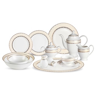 Lorren Home Trends 57-piece Margaret Bone China Dinnerware Set (Service for 8)
