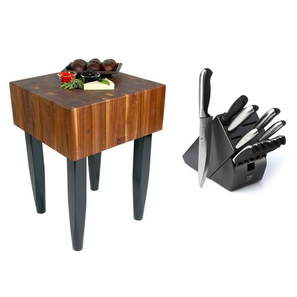 Butcher Block and Knife Set