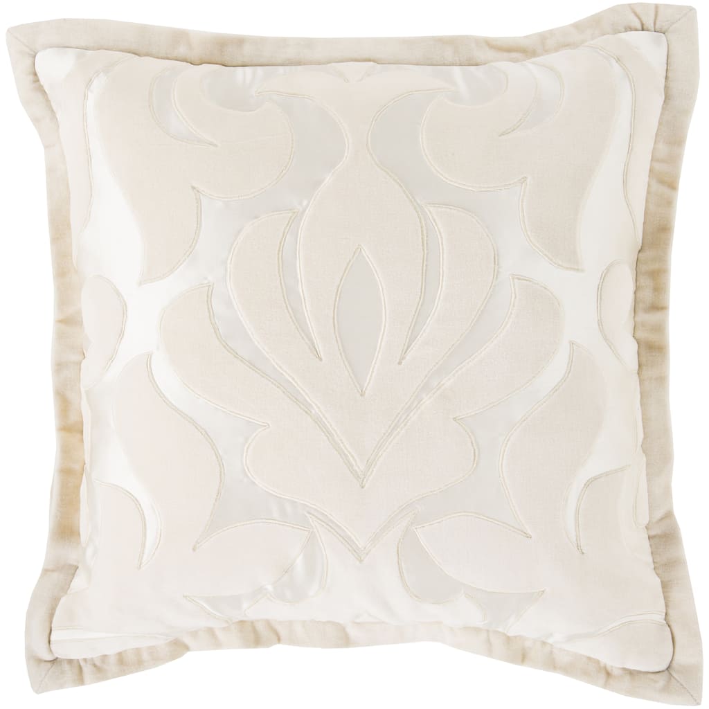 Decorative Goldie Damask Feather Down or Polyester Filled Pillow 20-inch