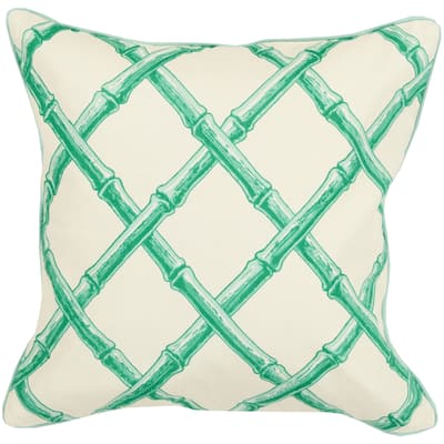 Decorative Chelsey Lattice Feather Down or Polyester Filled 20-inch Throw Pillo