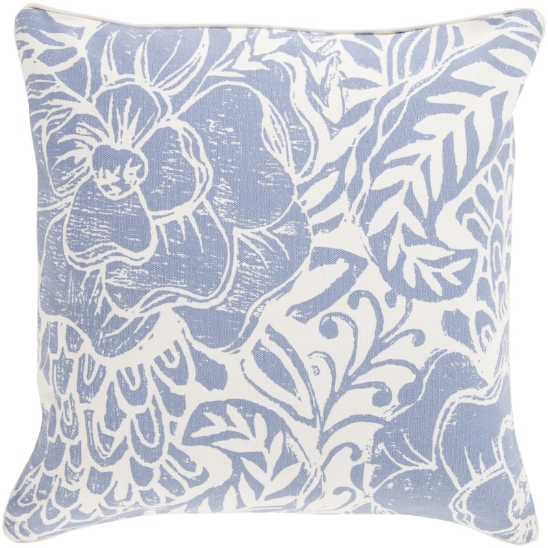 Artistic Weavers Decorative Daniel Floral Feather/Feather Down or Polyester Filled 20-inch Pillow