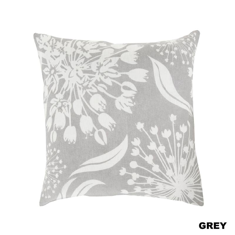 Decorative Cortez Floral 20-inch Throw Pillow - Polyester - Grey