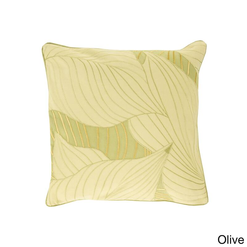 Decorative Cedric Hosta 22-inch Pillow - Polyester - Olive
