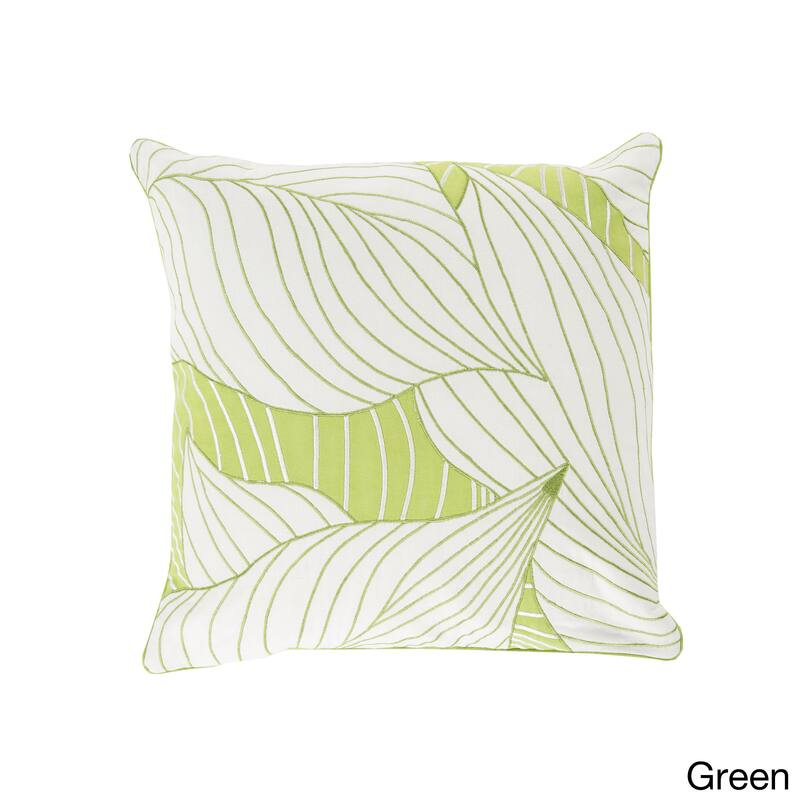 Decorative Cedric Hosta 22-inch Pillow - Polyester - Green