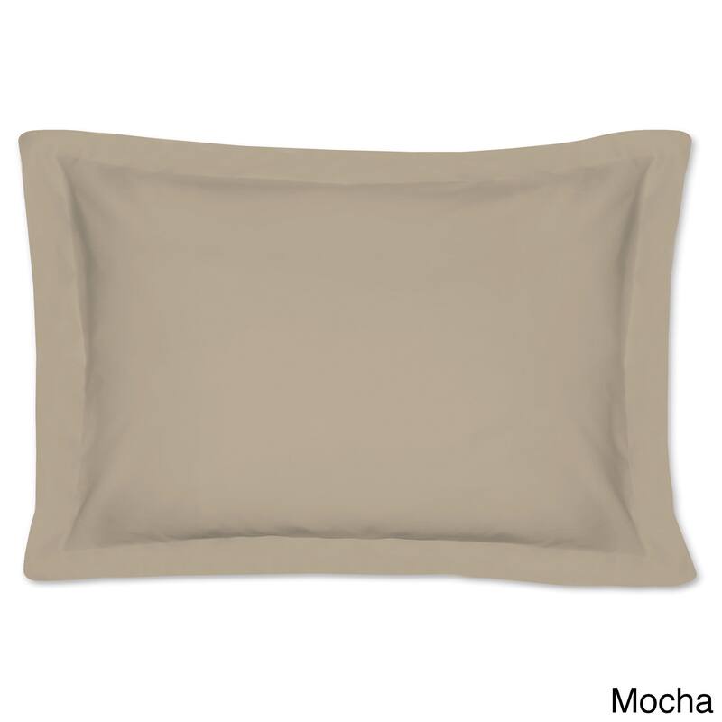 Microfiber 2 Inch Flange 2- Pack Tailored Standard Size Sham Set - Mocha