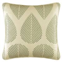 Green Leaves Embroidered 18 Inch Throw Pillow