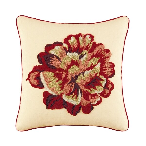 Flower Tufted 18 Inch Throw Pillow