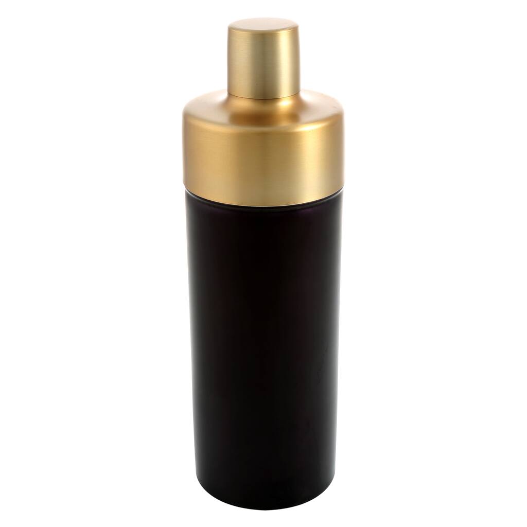 Cambridge Silversmiths Dorian Brass and Black 24-ounce Shaker