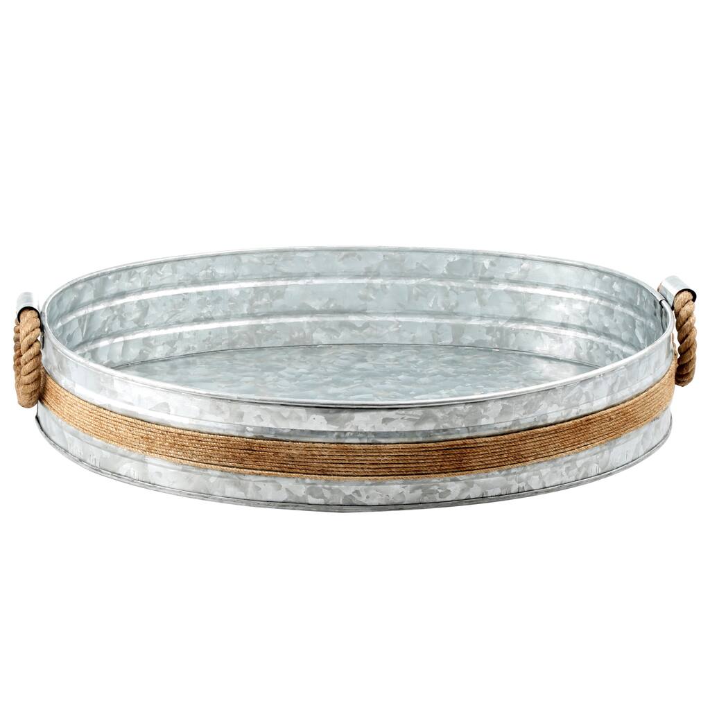 Cambridge Silversmiths Shiloh Galvenized and Rope Bar Tray