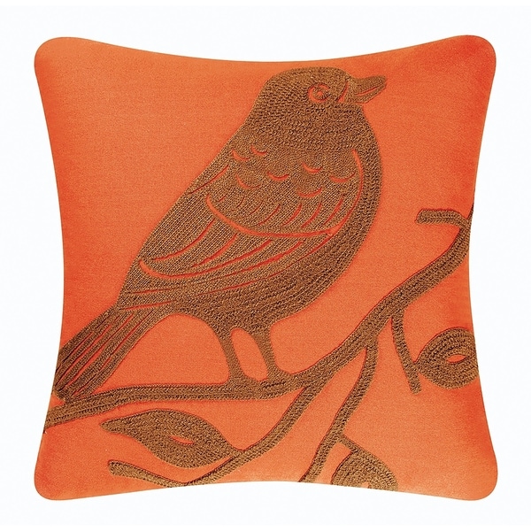 Bird Rice Stitch 18 Inch Throw Pillow
