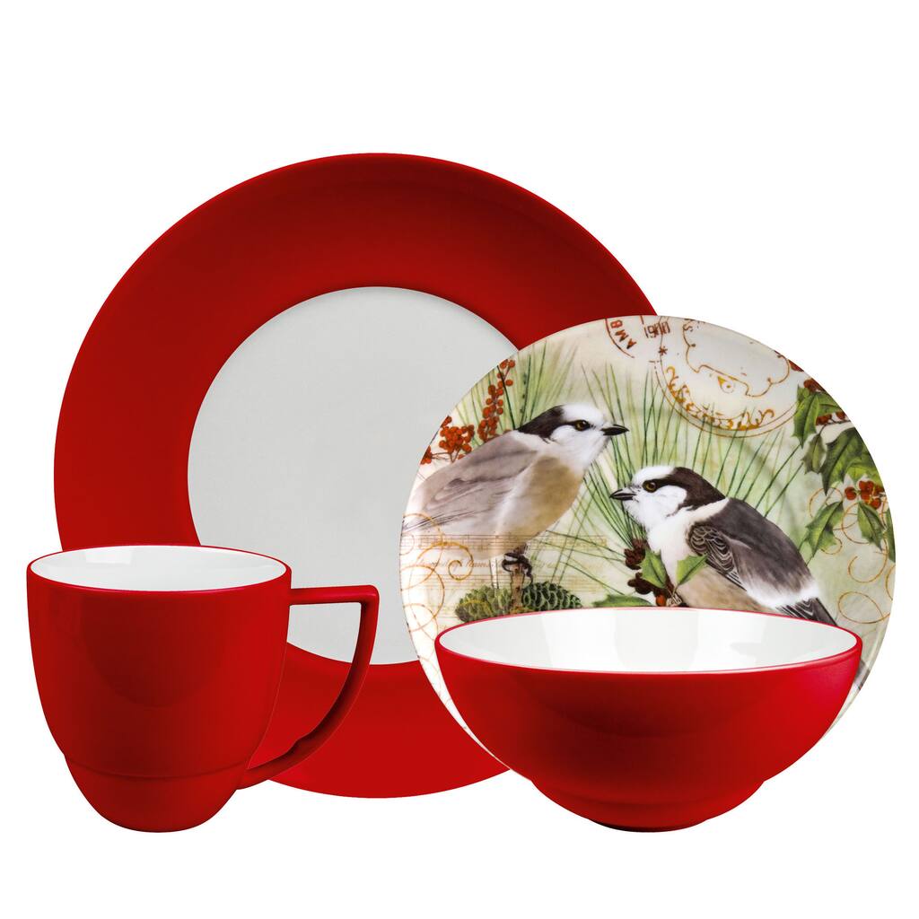 Waechtersbach UNO 16-Piece Dinnerware Set with Holiday Accent Plates