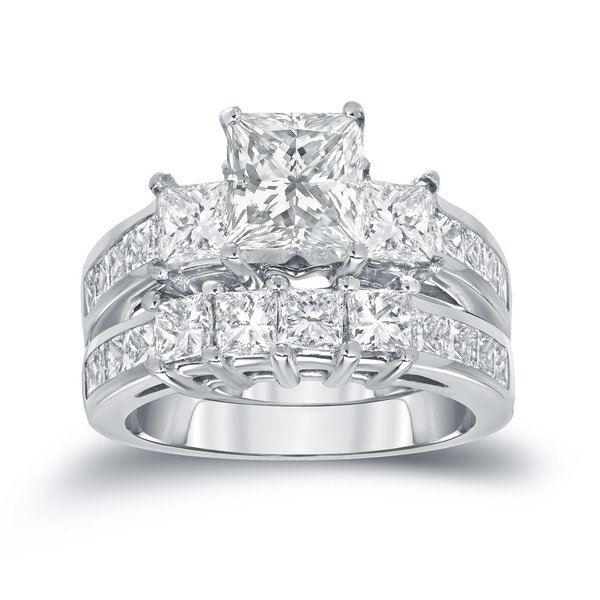 Shop Auriya Three  stone 3  carat  TW Princess  Cut  Diamond 