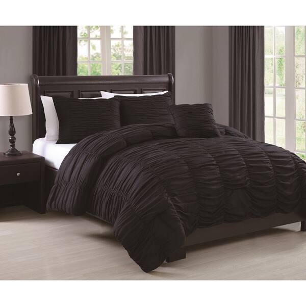 Shop Nikki 4 Piece Ruched Comforter Set Free Shipping Today