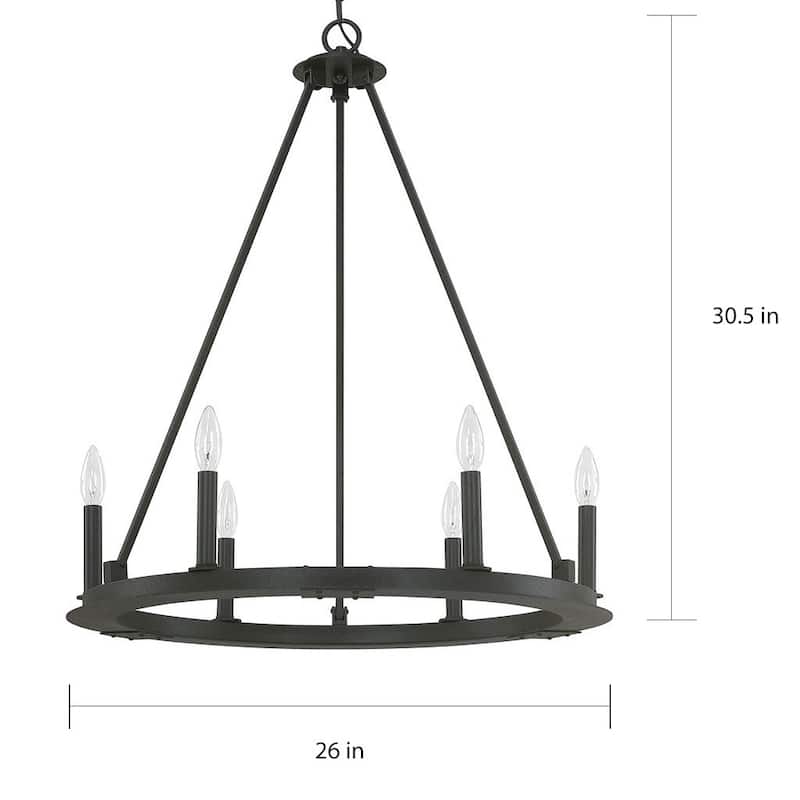 Capital Lighting Pearson Collection 6-light Black Iron Chandelier