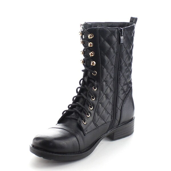 women's side zip combat boots