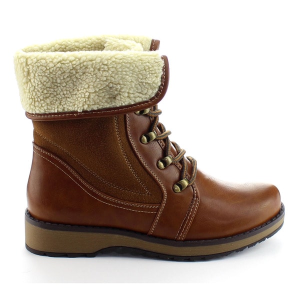 flat ankle boots fur cuff