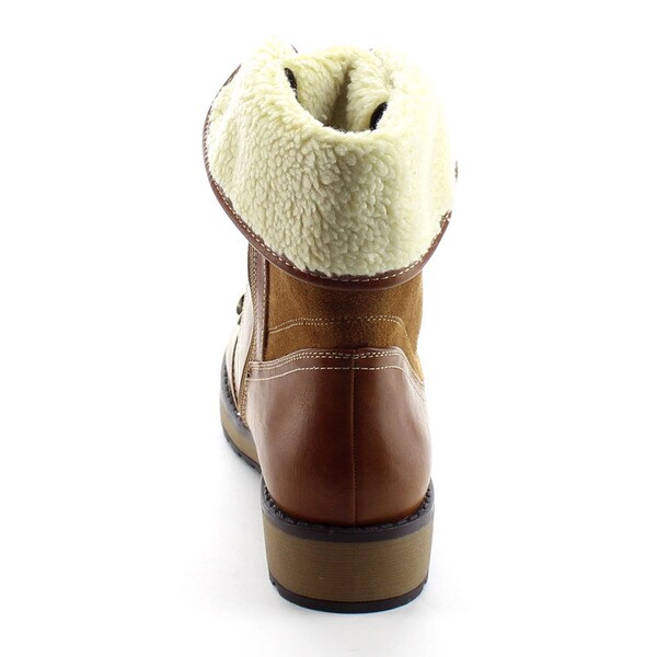 flat ankle boots fur cuff