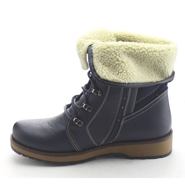 flat ankle boots fur cuff