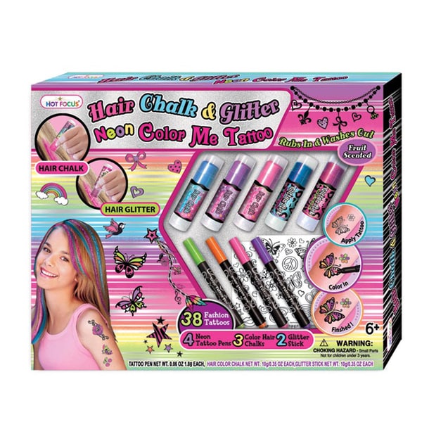 Download Shop Hot Focus Hair Chalk and Glitter Neon Tattoo Mega Set - Free Shipping On Orders Over $45 ...