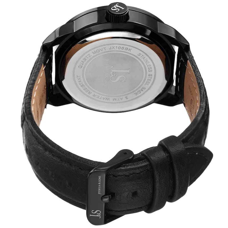 Joshua & Sons Men's Quartz Date Leather Strap Watch