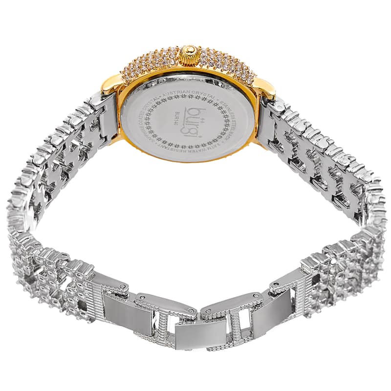 Burgi Women's Quartz Swarovski Crystal Gold-Tone Bracelet Watch