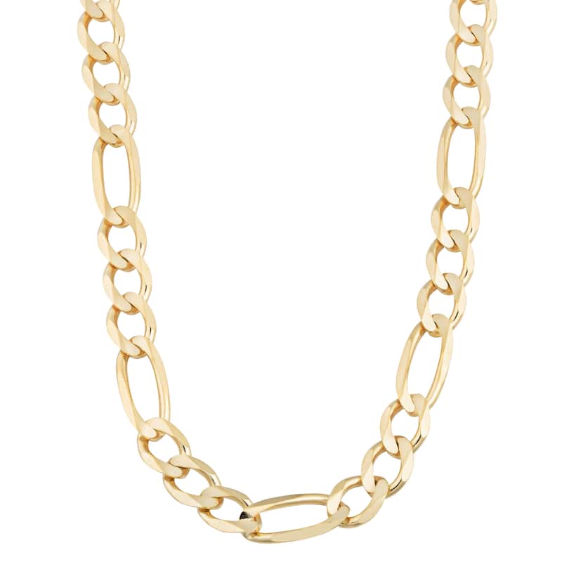 Fremada 14k Yellow Gold Men's 7.4 mm Solid Figaro Link Chain Necklace