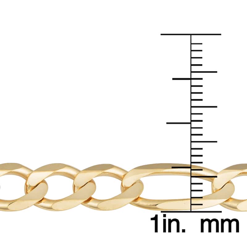 Fremada 14k Yellow Gold Men's 7.4 mm Solid Figaro Link Chain Necklace