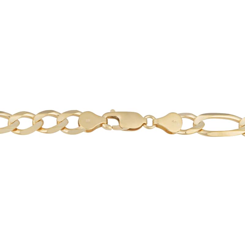 Fremada 14k Yellow Gold Men's 7.4 mm Solid Figaro Link Chain Necklace