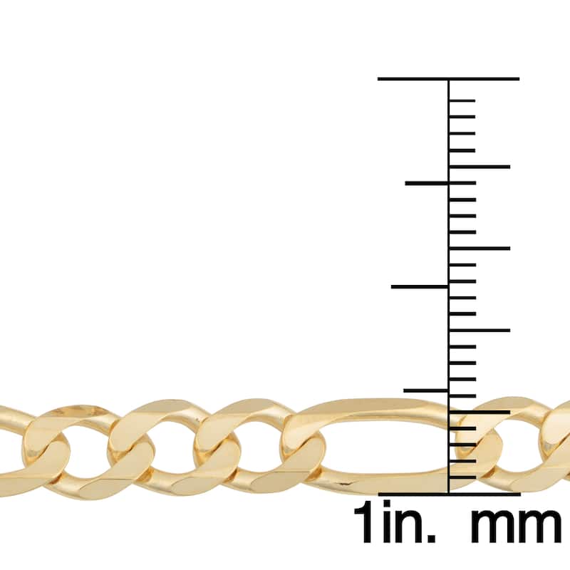 Fremada 14k Yellow Gold 6.2-mm High Polish Solid Figaro Link Chain Necklace (20 - 30 inches)