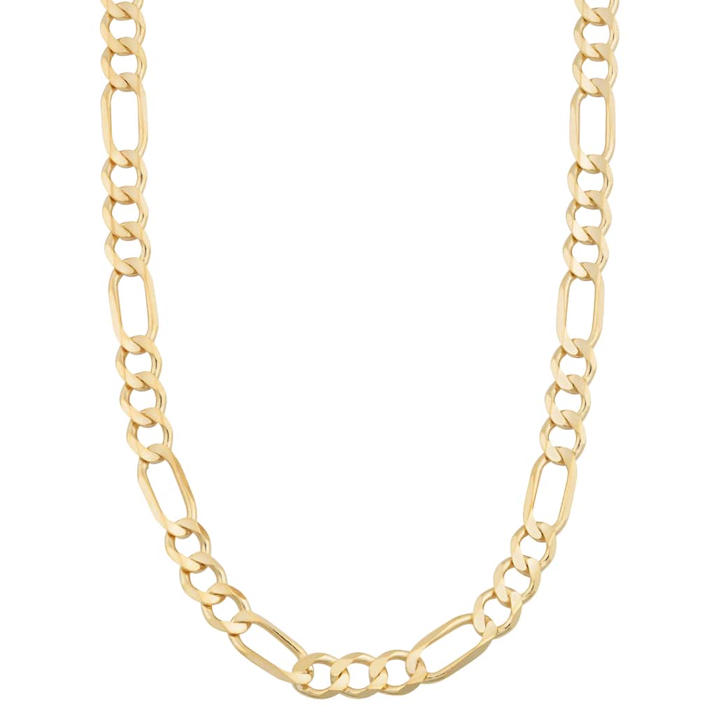 Fremada 14k Yellow Gold 5-mm High Polish Solid Figaro Link Chain Necklace (18 - 30 inches)