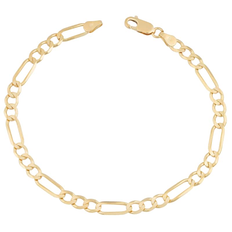 Fremada 14k Yellow Gold 5-mm High Polish Solid Figaro Link Bracelet (8.5 inches)