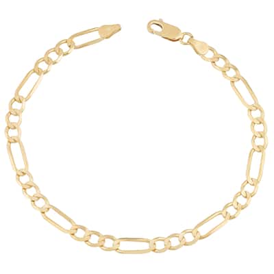 Fremada 14k Yellow Gold 5-mm High Polish Solid Figaro Link Bracelet (8.5 inches)